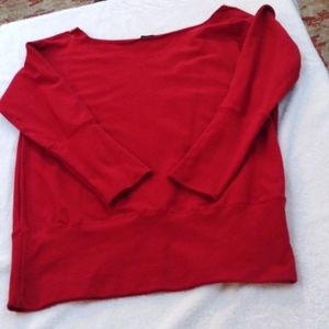 Wet Seal hot red sexy off the shoulder cotton sweatshirt size large